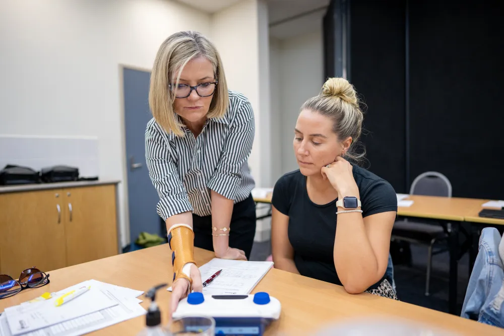Fiona helping out a student